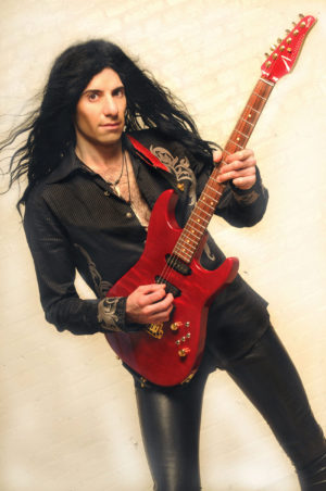 Mike Campese Promo, red guitar.
