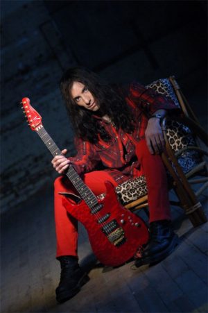 Mike Campese Red Guitar and Outfit. The New Photo session.