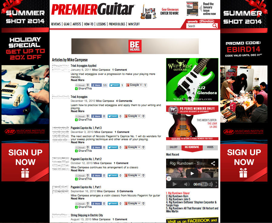 Premier Guitar Lesson Articles Page 1