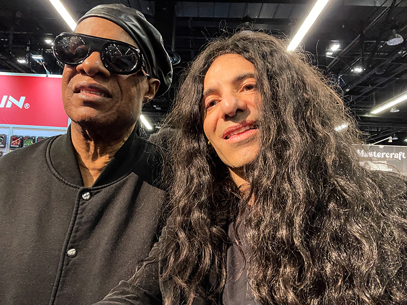 Stevie Wonder and Mike Campese Together.