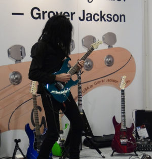 Mike Campese Live NAMM 2014. Blue GJ2 Guitar.