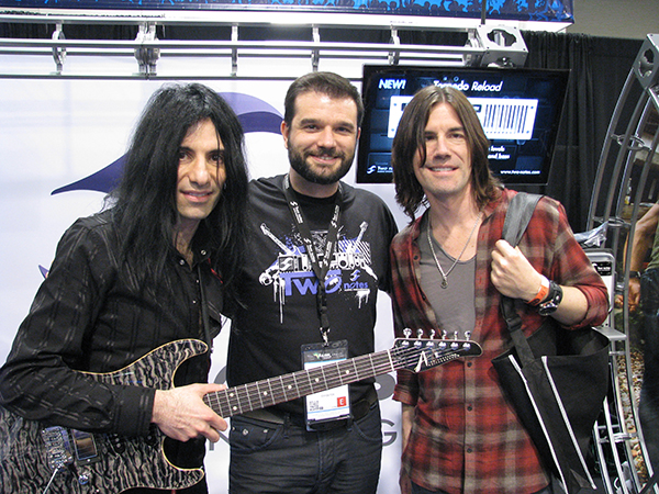 Mike Campese Pete Thorn and Guillaume Pile from Two-Notes at NAMM 2014.