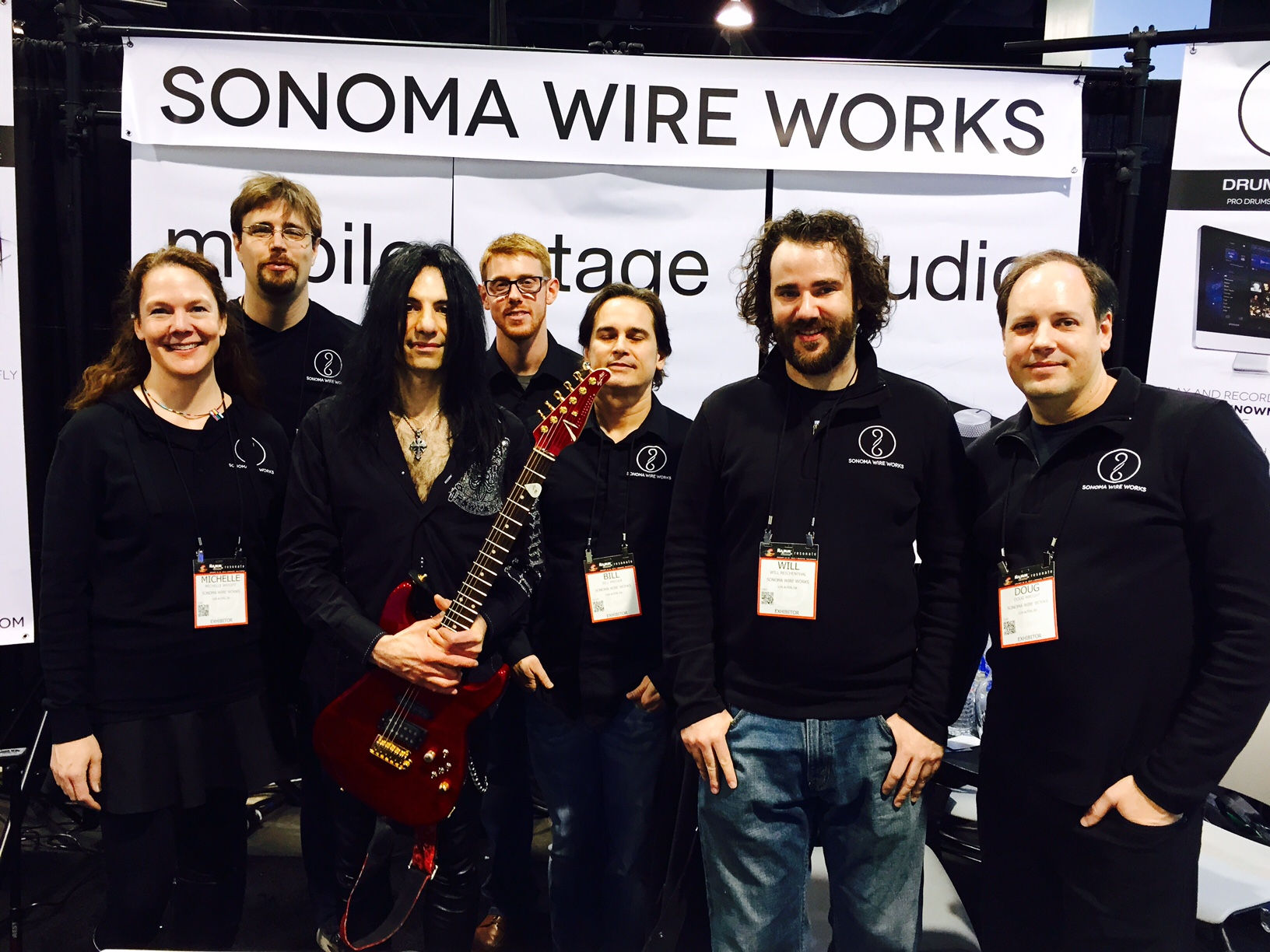 Mike Campese and the Sonoma Wire Works Family at NAMM 2015.