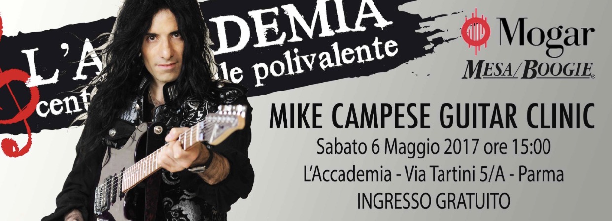 Mike Campese Guitar Clinic, Parma Italy Flyer.