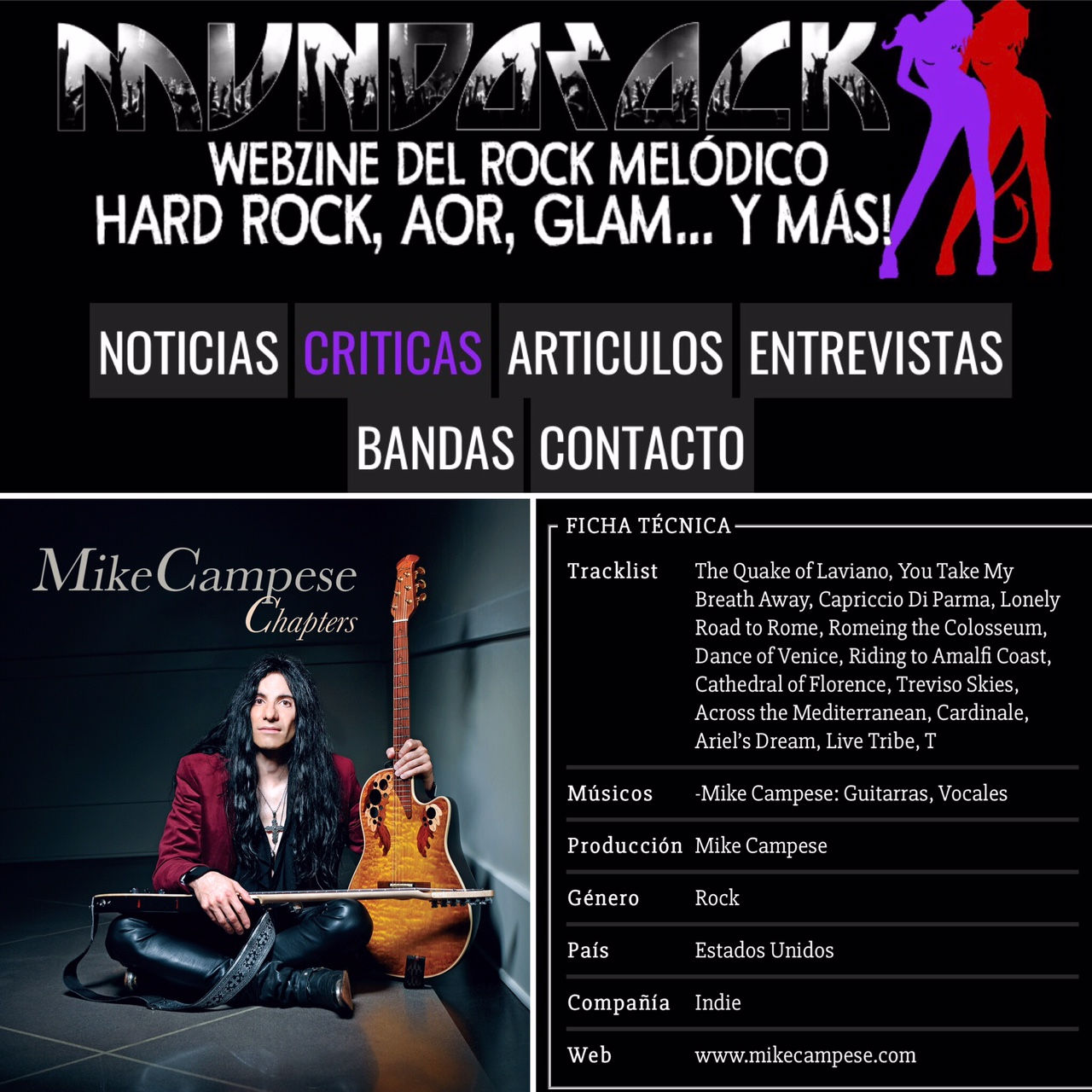 Mike Campese Chapters, Mundo Rock Review.