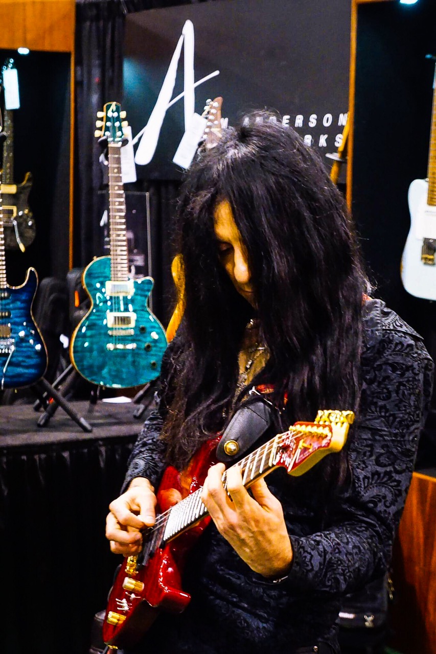 Mike Campese NAMM 2018, Anderson Guitar Booth Pic 1.