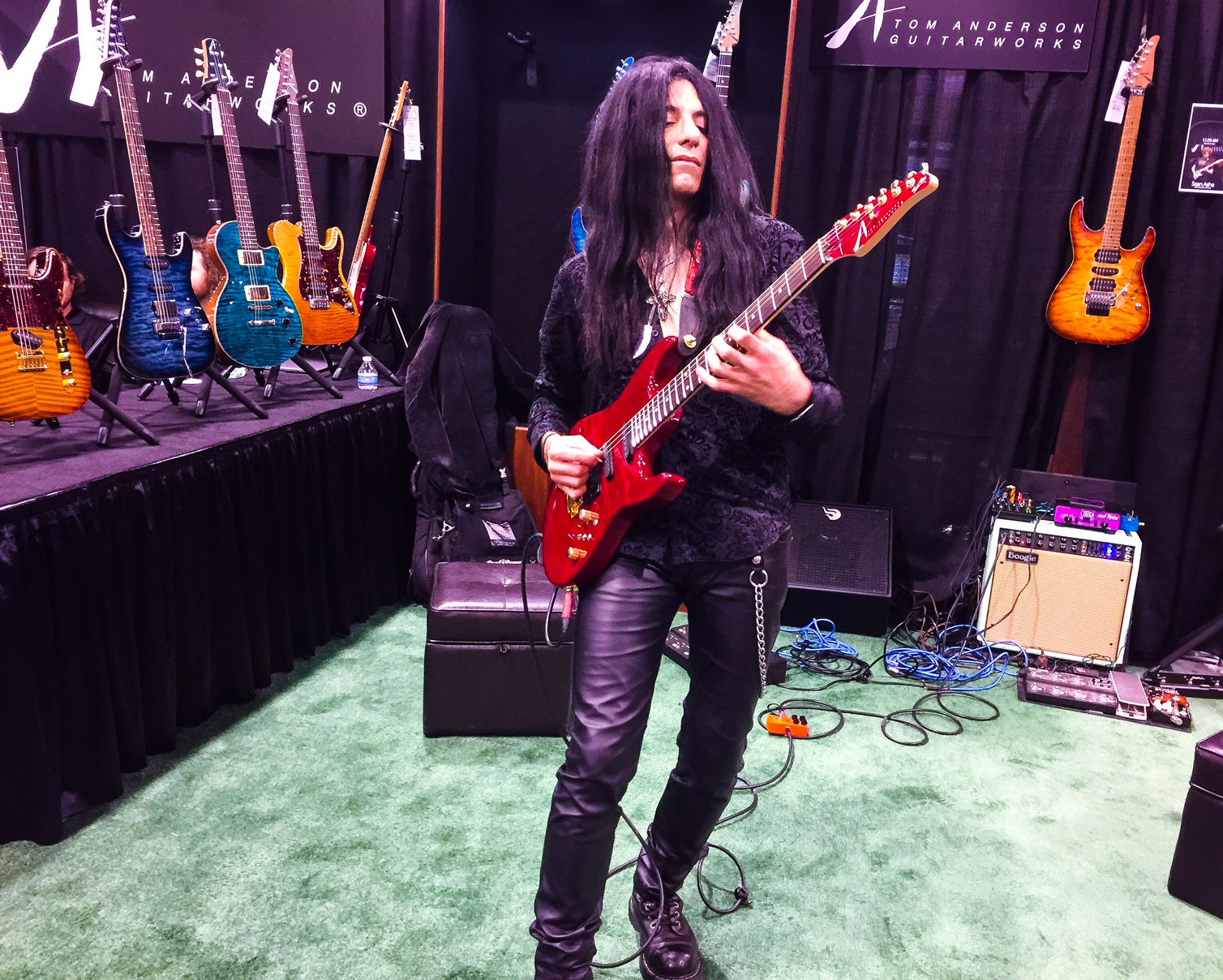 Mike Campese NAMM 2018, Anderson Guitar Booth Pic 8.