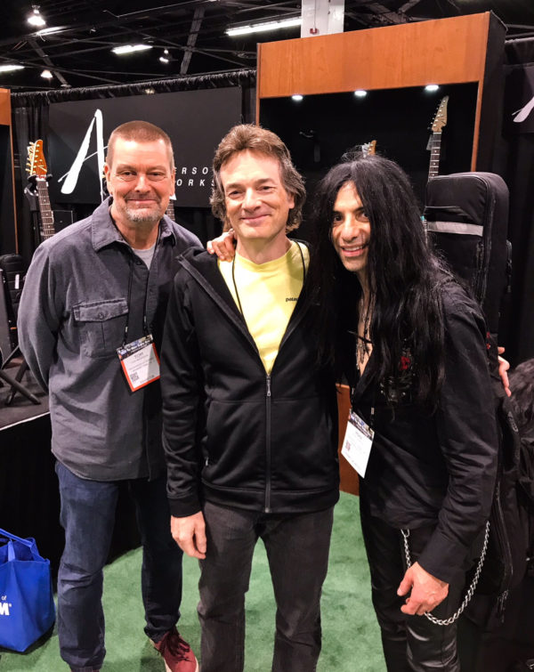 Mike Campese, Roy and Tom Anderson, NAMM 2018.