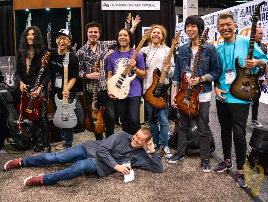 Tom Anderson with Anderson Guitar, NAMM Performers, Mike Campese.