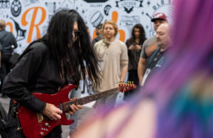 Mike Campese, Anderson Guitars Booth, NAMM 2019, pic 2 by Roy Fought.