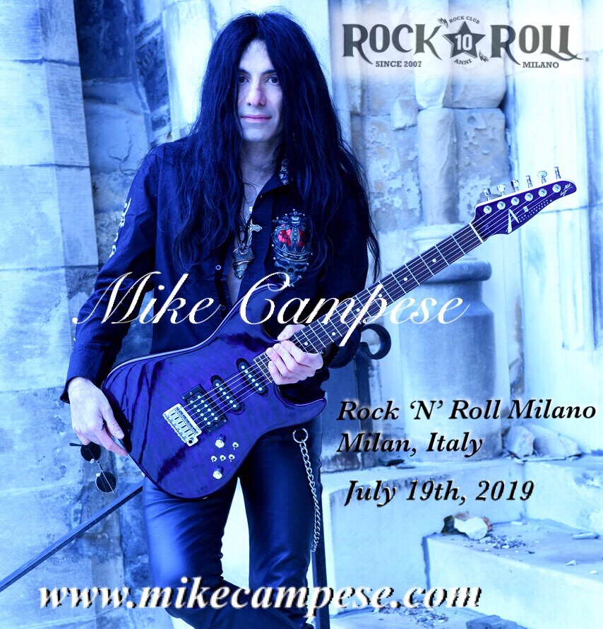 Mike Campese Rock and Roll Milano, Italy Flyer.