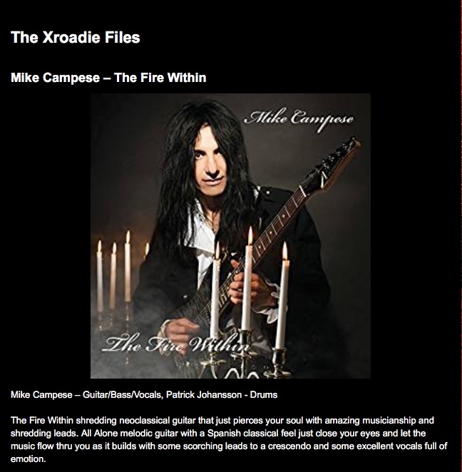 Mike Campese The Fire Within, Review in Ripple Music.