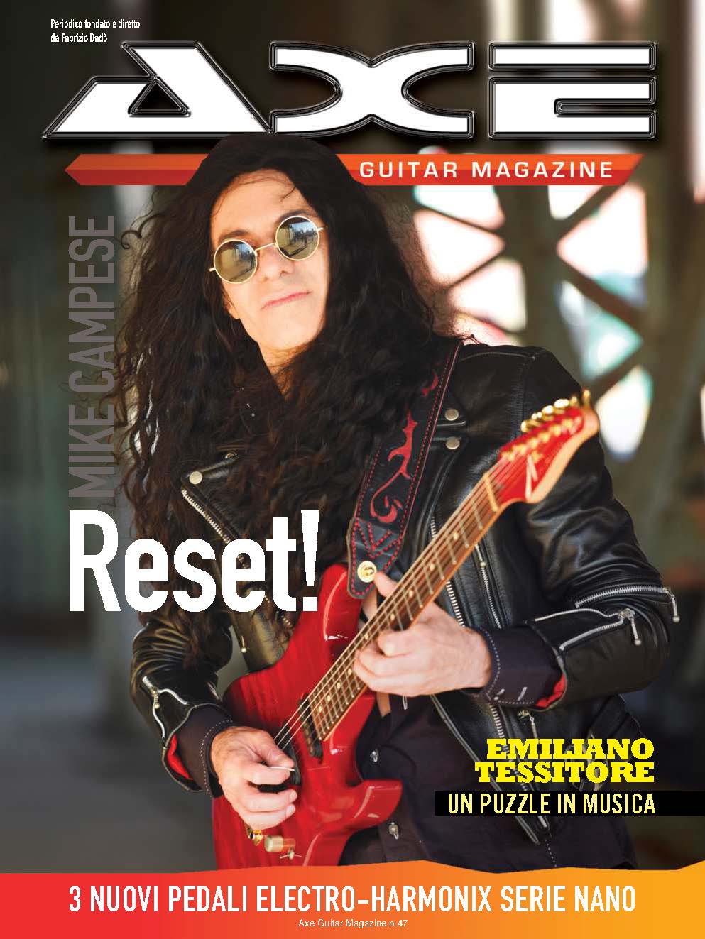 Mike Campese Cover from Axe Guitar Magazine, Italy 47.