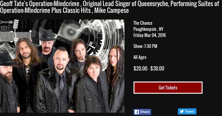 Geoff Tate of Queensryche and Mike Campese Show - on March 4th 2016